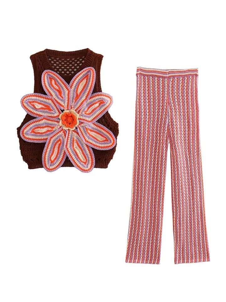‘Flower Girl’ Knitted Pants Set (6859856969763)